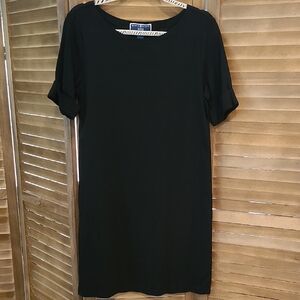 Casual Black Cotton Dress by Karen Scott Sport Petites - Size PL